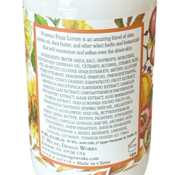 NIB Michel Design Works PUMPKIN PRIZE Hand/Body Lotion wMoisturizing Shea Butter - Picture 7 of 7